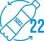 Number of 50 cl plastic bottles used to produce this recycled polyester product.